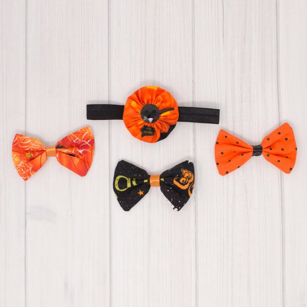 Halloween Hair Bow & Headband Set